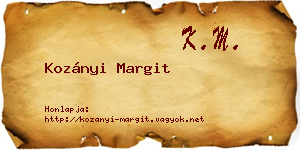 Kozányi Margit névjegykártya