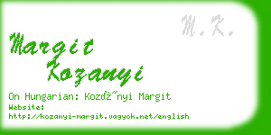 margit kozanyi business card